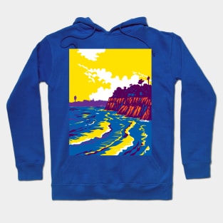 Campus Point Beach on Lagoon Road Isla Vista California WPA Poster Art Hoodie